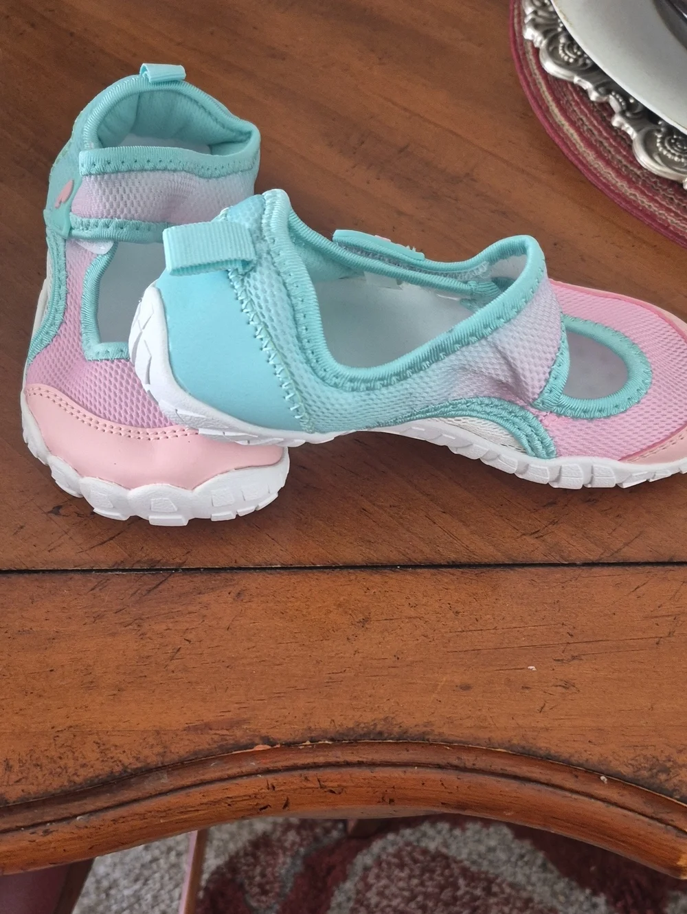 Kids Pink and Aqua Mary Jane Water Shoes